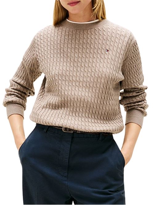 Maglioncino in cotone a trecce Tommy Hilfiger | WW0WW44993ADL